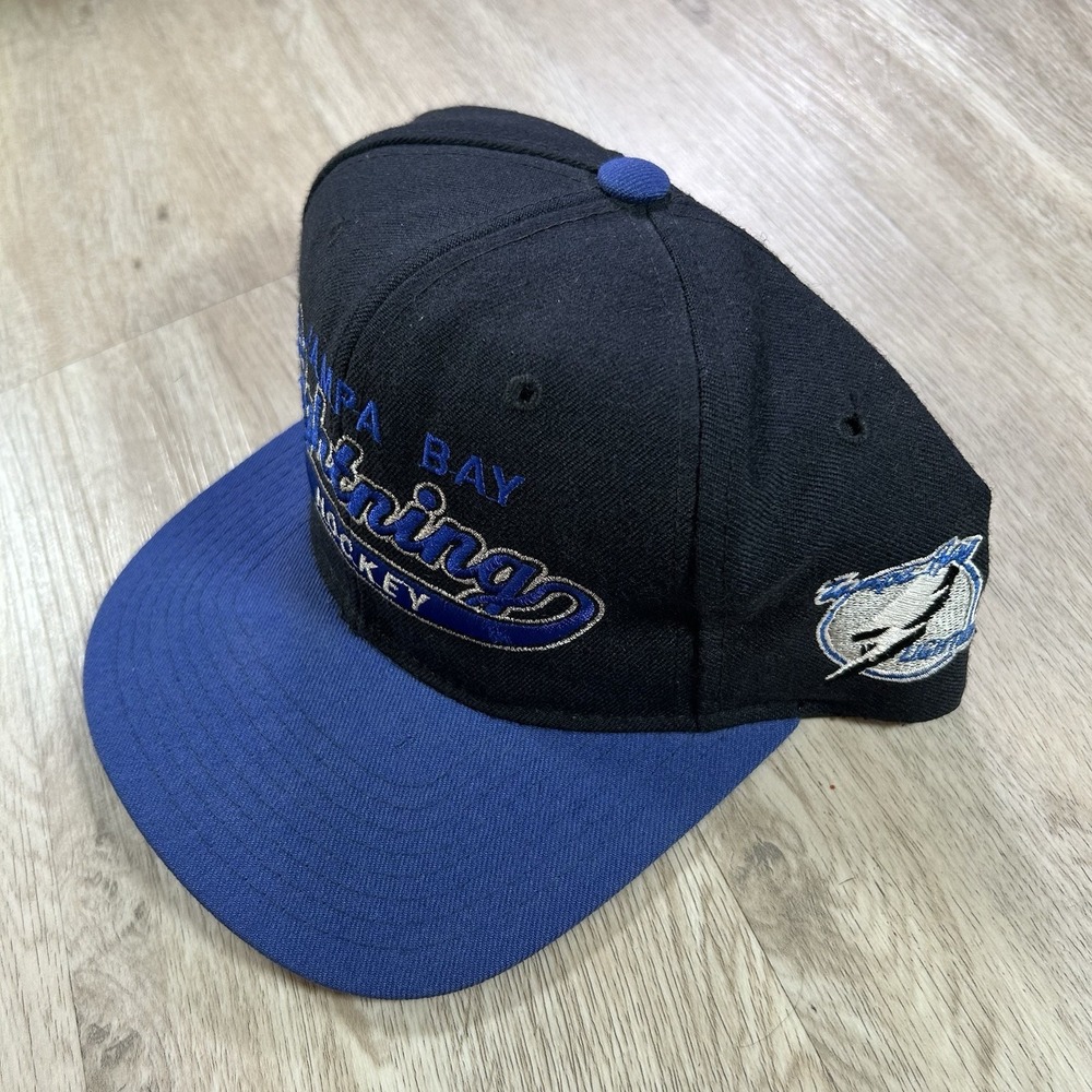 VTG Starter Tampa Bay Lightning Snapback Hat NHL Hockey Tailsweep Black Wool Cap - Picture 8 of 10